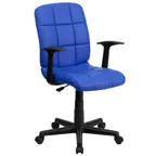 image of Flash Furniture GO-1691-1-BLUE-A-GG Swivel Task Chair, 34"-38-3/4" Height, 250 lb, Blue Upholstery, Casters