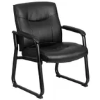 image of Flash Furniture GO-2136-GG Hercules Series Big & Tall Executive Side Chair, 500 lb, LeatherSoft, Black, Padded Arms