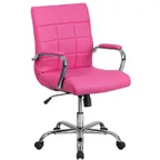 image of Flash Furniture GO-2240-PK-GG Chair, Pink, 37‑40" Height, 250 lb, Built‑In Lumbar, Tilt‑Lock, Arms, Casters