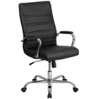 image of Flash Furniture GO-2286H-BK-GG Chair, Black, 39-1/4"-43" Height, 250 lb, LeatherSoft, Chrome Base, Tilt Lock