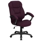 image of Flash Furniture GO-725-GRPE-GG Chair Grape Fabric, 41.5"-45.25" 250 lb, Headrest/Lumbar/Arms TiltLock,Casters