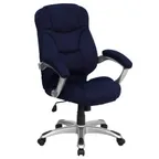 image of Flash Furniture GO-725-NVY-GG Chair, Navy Blue, 41-1/2"-45-1/4" 250 lb, Microfiber, Titanium Base, Casters