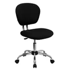 image of Flash Furniture H-2376-F-BK-GG Swivel Task Chair, 33-1/2"-37-1/2" Height, 250 lb, Black, Base/Casters, Armless