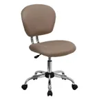 image of Flash Furniture H-2376-F-COF-GG Swivel Task Chair, 33.5-37.5" Height, 250 lbs, Mesh Seat, Brown Base, Casters
