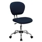image of Flash Furniture H-2376-F-NAVY-GG Swivel Chair, 33-1/2"-37-1/2" Height 250 lb, Mesh, Armless, Navy Dual Casters