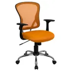 image of Flash Furniture H-8369F-ORG-GG Swivel Task Chair, 36‑40" Adjustable, 250 lb, Back, Nylon Arms, Orange, Tilt Lock