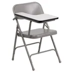image of Flash Furniture HF-309AST-RT-GG Premium Folding Chair, 500 lb, Beige, 12.25in Right Handed Tablet Arm, Steel Frame