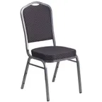 image of Flash Furniture HF-C01-SV-E26-BK-GG Hercules Series Stacking Banquet Chair, 500 lb, Upholstered Seat & Back, Fabric Upholstery, Black