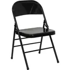 image of Flash Furniture HF3-MC-309AS-BK-GG Hercules Series Folding Chair, 300 lbs, Black Steel Frame, Indoor/Outdoor