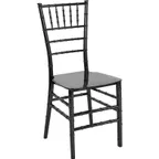 image of Flash Furniture LE-BLACK-M-GG Stacking Chiavari Chair, 1000 lb, Black, UV‑Treated, Ladder Back, 8‑High Stack