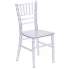 image of Flash Furniture LE-L-7K-CL-GG Kid's Chiavari Chair, 330 lb. Weight Capacity, One-Piece Polypropylene, Transparent, Stackable