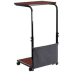 image of Flash Furniture MT-6288-1-GG Sit-Down/Stand-Up Computer Desk, 24W x 20D, Mahogany Melamine Top, Black Powder Coat Frame