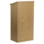 image of Flash Furniture MT-M8830-LECT-OAK-GG Lectern, 23" W x 15" D x 45-3/4" H, Laminate, Ledge, Pencil Slot, Shelf