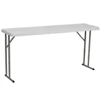 image of Flash Furniture RB-1860-GG Training Folding Table, 60"W x 18"D x 29"H, Granite White Plastic Top, Gray Powder Coated Metal Legs, 330 lbs
