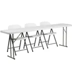 image of Flash Furniture RB-1896-2-GG Folding Training Table & Chair Set, 96"L x 18"W, Gray & White, 330 lb Capacity