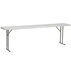 image of Flash Furniture RB-1896-GG Training Folding Table, 96"W x 18"D x 29"H, Granite White Plastic Top, Gray Metal Legs, 330 lbs