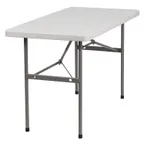 image of Flash Furniture RB-2448-GG Folding Table, 48"W x 24"D x 29"H, Granite White Plastic Top, Gray Metal Legs, 220 lbs
