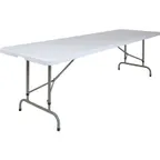 image of Flash Furniture RB-3096ADJ-GG 8 Ft Folding Table, Granite White, 30x96 Inches, 661 lb, Adjustable Height, Waterproof, Gray Powder Coated