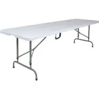 image of Flash Furniture RB-3096FH-ADJ-GG 8' Folding Table, Granite White, 30x96, Adjustable Height, 661 lbs, Commercial Ready