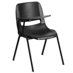 image of Flash Furniture RUT-EO1-BK-RTAB-GG Hercules Series Ergonomic Shell Chair, 880 lbs, Black Powder Coated Metal Frame, Plastic Seat & Back