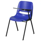 image of Flash Furniture RUT-EO1-BL-LTAB-GG Hercules Series Ergonomic Shell Chair, 880 lbs, Blue, Plastic Seat & Back, Flip-Up Arm