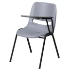 image of Flash Furniture RUT-EO1-GY-LTAB-GG Hercules Series Ergonomic Shell Chair, 880 lbs, Gray, Plastic Seat & Back, Left Handed 12" Tablet Arm