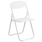 image of Flash Furniture RUT-I-WHITE-GG Hercules Chair, 500 lb, White 18‑Gauge Steel Frame, Plastic Seat/Back, Nestable