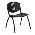 image of Flash Furniture RUT-NF01A-BK-GG Stackable Chair, 880 lbs, Black Frame, Seat/Back, Stacks 20 High – Assembled
