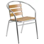 image of Flash Furniture TLH-017W-GG Outdoor Stacking Armchair Chair