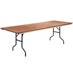 image of Flash Furniture XA-3696-P-GG Folding Banquet Table, 96"W x 36"D x 30"H, Okoume Hardwood, 680 lbs, Rectangular, Commercial Use
