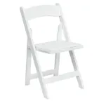 image of Flash Furniture XF-2901-WH-WOOD-GG Folding Chair, Padded Seat, Waterproof Seat, Wood Frame, Lacquer Finish