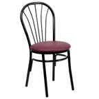 image of Flash Furniture XU-698B-BGV-GG Hercules Series Metal Chair, Fan Back, Burgundy Vinyl Upholstered Seat, 18 Gauge Steel