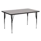 image of Flash Furniture XU-A2460-REC-GY-H-A-GG 60" Rectangular Activity Table, Gray Laminate Top, 24"D, Adjustable Height