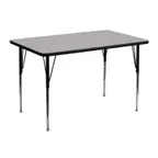 image of Flash Furniture XU-A3048-REC-GY-T-A-GG 48" Rectangular Activity Table, Gray Laminate Top, Adjustable 21-1/8" to 30-1/8" Height