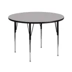 image of Flash Furniture XU-A42-RND-GY-T-A-GG 42" Round Activity Table, Gray Laminate Top, Adjustable 21-1/8" to 30-1/8" Height