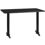 image of Flash Furniture XU-BLKTB-3048-T0522-GG 48"W x 30"D Rectangular Black Laminate Dining Table