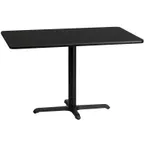 image of Flash Furniture XU-BLKTB-3048-T2230-GG 48" Rectangular Dining Table, Black Laminate, 30"H Pedestal Base