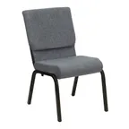 image of Flash Furniture XU-CH-60096-BEIJING-GY-GG Hercules Series Stacking Church Chair, 800 lb. weight capacity, gray, polyester upholstery, gold vein finish