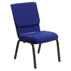 image of Flash Furniture XU-CH-60096-NVY-GG Hercules Series Stacking Church Chair, 800 lb., Navy Blue, Polyester Upholstery, 4-1/4" Waterfall Edge, Gold Vein Finish