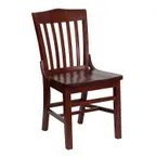 image of Flash Furniture XU-DG-W0006-MAH-GG Hercules Series Restaurant Chair, Mahogany Finish Beechwood, Wood Slat Back