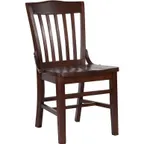 image of Flash Furniture XU-DG-W0006-WAL-GG Hercules Series Restaurant Chair, Wood Back, Beechwood Seat, Walnut Finish
