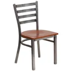 image of Flash Furniture XU-DG694BLAD-CLR-CHYW-GG Hercules Series Restaurant Chair, Metal Ladder Back, Cherry Finish Plywood Seat, Welded Frame