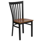 image of Flash Furniture XU-DG6Q4BSCH-CHYW-GG Hercules Series Restaurant Chair, Metal Slatted Back, Cherry Finish Plywood Seat, 18 Gauge Steel Frame