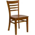 image of Flash Furniture XU-DGW0005LAD-CHY-GG Hercules Series Restaurant Chair, Wood Ladder Back, Cherry Finish Beechwood