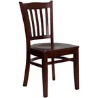 image of Flash Furniture XU-DGW0008VRT-MAH-GG Hercules Series Mahogany Finish Beechwood Restaurant Chair with Slat Back