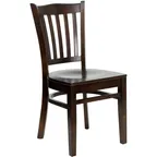 image of Flash Furniture XU-DGW0008VRT-WAL-GG Hercules Series Restaurant Chair, Walnut Finish Beechwood, Slat Back, Commercial Use