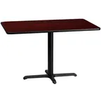 image of Flash Furniture XU-MAHTB-3048-T2230-GG 48" Rectangular Dining Height Table, Mahogany Laminate MDF Top, Black PVC Edge, 31" Height