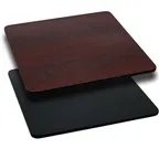 image of Flash Furniture XU-MBT-4242-GG 42x42 Square Laminate Table Top, Reversible Black/Mahogany