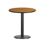 image of Flash Furniture XU-RD-24-NATTB-TR18-GG 24" Round MDF Dining Table, Natural Finish, Black PVC Edge, 31" Height