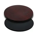 image of Flash Furniture XU-RD-30-MBT-GG 30" Round Laminate Table Top, Reversible Black/Mahogany Finish, T-Mold Edge